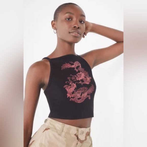 Truly Madly Deeply Dragon Halter Tan Top - Picture 1 of 4